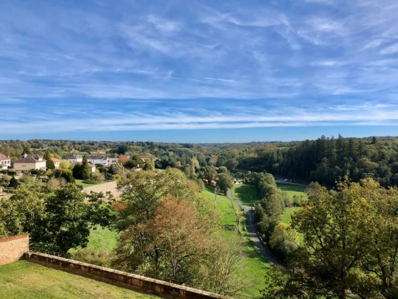 View out over the Perigord-Limousin Regional Park from Chateau de Rochechouart