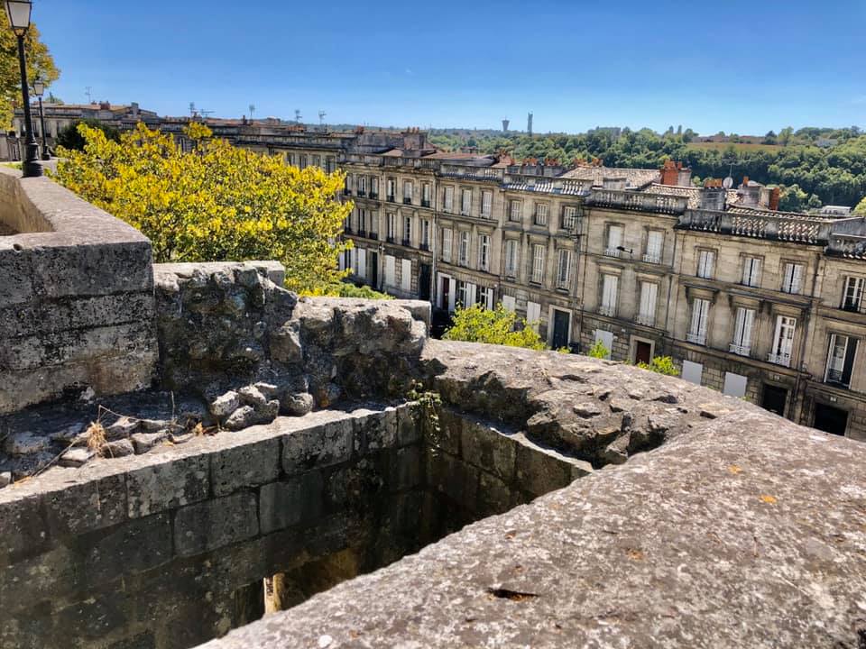 Crumbling fortifications on the ramparts of Angoulême